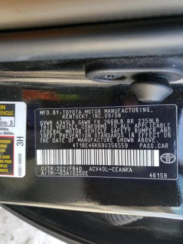 Photo 10 from auction – 2009 TOYOTA CAMRY BASE with VIN 4T1BE46K69U356559