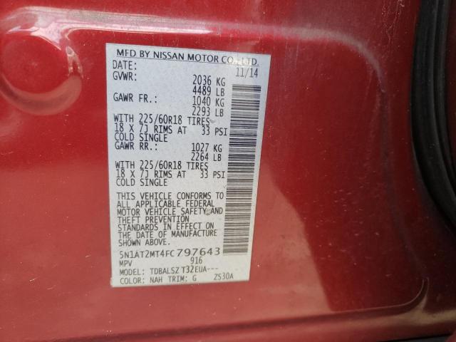 Photo 10 from auction – 2015 NISSAN ROGUE S with VIN 5N1AT2MT4FC797643