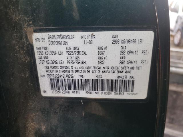 Photo 10 from auction – 2000 DODGE RAM 1500 with VIN 3B7HC12Z4YG148896