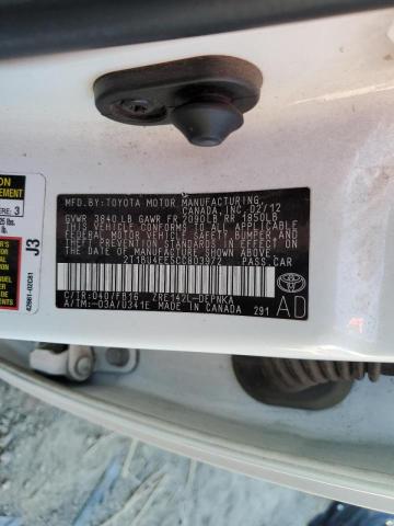 Photo 10 from auction – 2012 TOYOTA COROLLA BA with VIN 2T1BU4EE5CC803972