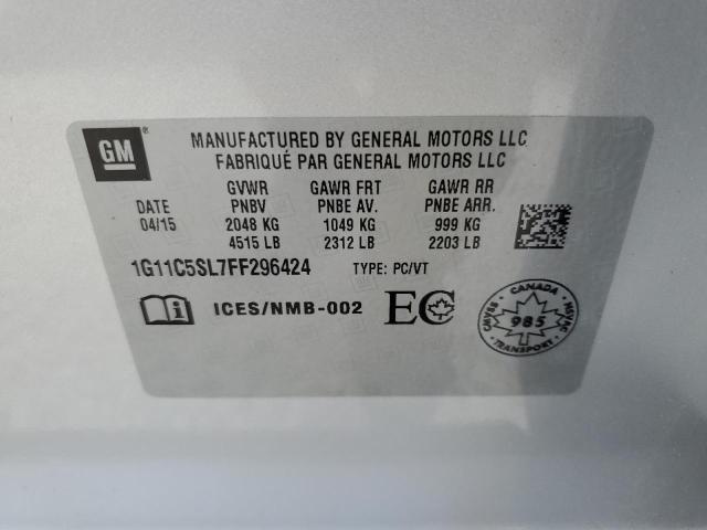 Photo 10 from auction – 2015 CHEVROLET MALIBU 1LT with VIN 1G11C5SL7FF296424