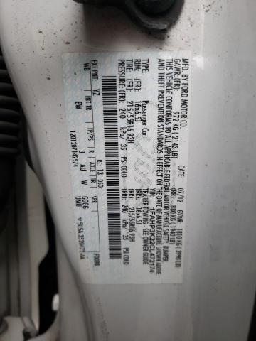 Photo 10 from auction – 2012 FORD FOCUS SE with VIN 1FAHP3K22CL472174