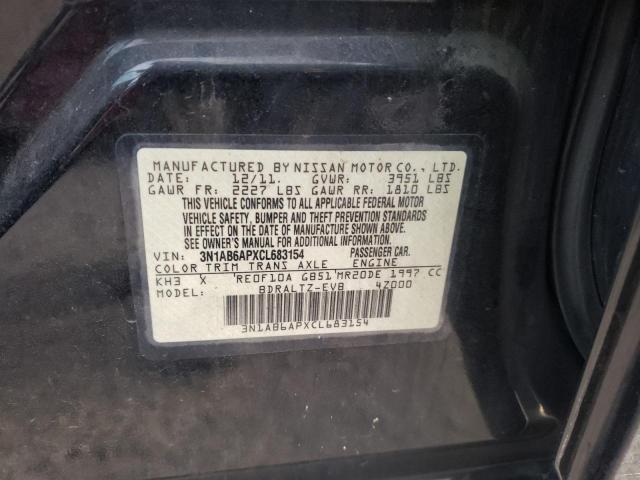 Photo 10 from auction – 2012 NISSAN SENTRA 2.0 with VIN 3N1AB6APXCL683154