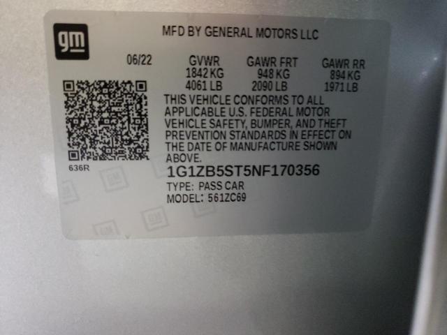 Photo 10 from auction – 2022 CHEVROLET MALIBU LS with VIN 1G1ZB5ST5NF170356