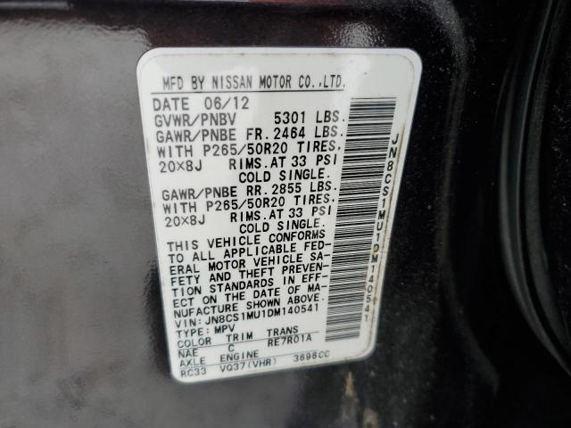 Photo 10 from auction – 2013 INFINITI FX37 with VIN JN8CS1MU1DM140541