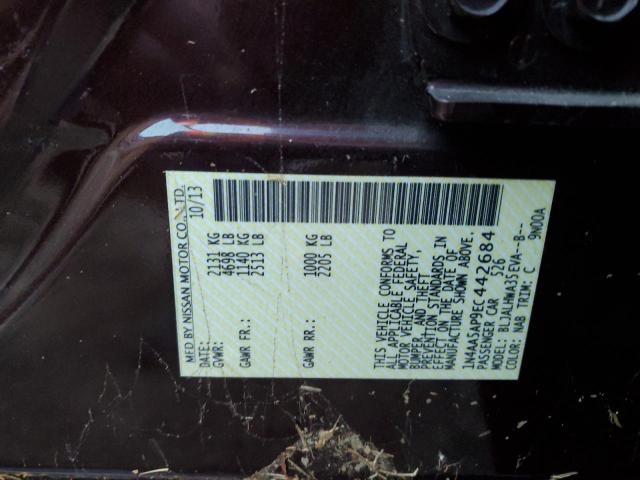 Photo 10 from auction – 2014 NISSAN MAXIMA S with VIN 1N4AA5AP9EC442684