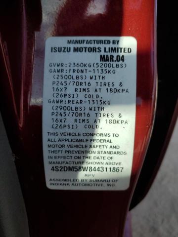 Photo 10 from auction – 2004 ISUZU RODEO S with VIN 4S2DM58W844311867