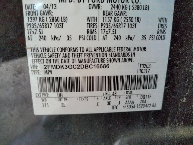 Photo 10 from auction – 2013 FORD EDGE SE with VIN 2FMDK3GC2DBC16686