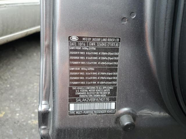 Photo 10 from auction – 2015 LAND ROVER LR4 HSE LU with VIN SALAK2V69FA740116