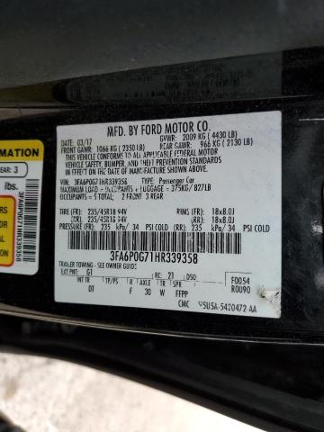 Photo 10 from auction – 2017 FORD FUSION S with VIN 3FA6P0G71HR339358