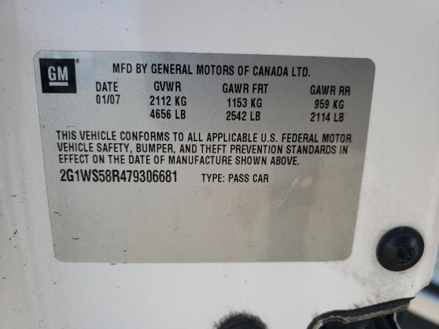 Photo 10 from auction – 2007 CHEVROLET IMPALA POL with VIN 2G1WS58R479306681