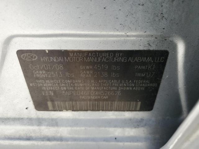 Photo 10 from auction – 2009 HYUNDAI SONATA SE with VIN 5NPEU46F09H526626