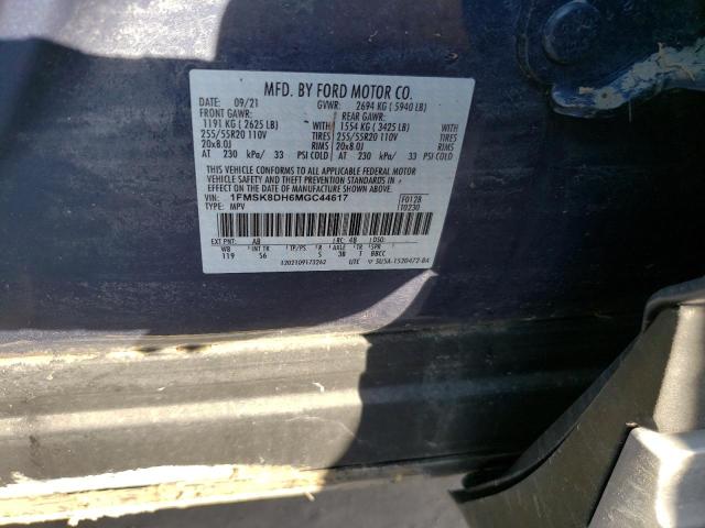 Photo 10 from auction – 2021 FORD EXPLORER X with VIN 1FMSK8DH6MGC44617