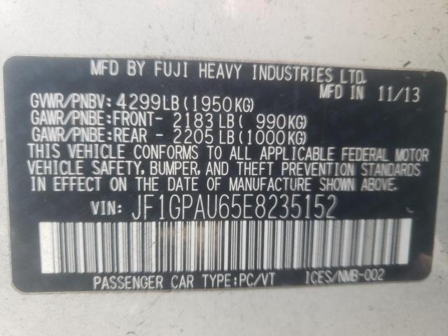 Photo 10 from auction – 2014 SUBARU IMPREZA SP with VIN JF1GPAU65E8235152