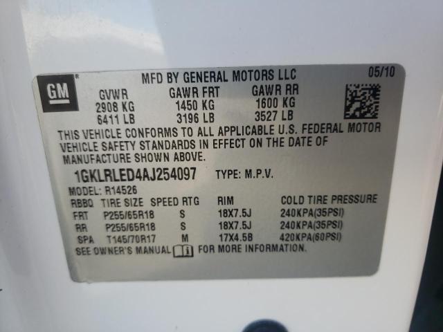 Photo 10 from auction – 2010 GMC ACADIA SLE with VIN 1GKLRLED4AJ254097