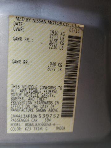 Photo 10 from auction – 2013 NISSAN ALTIMA 2.5 with VIN 1N4AL3AP1DN539752