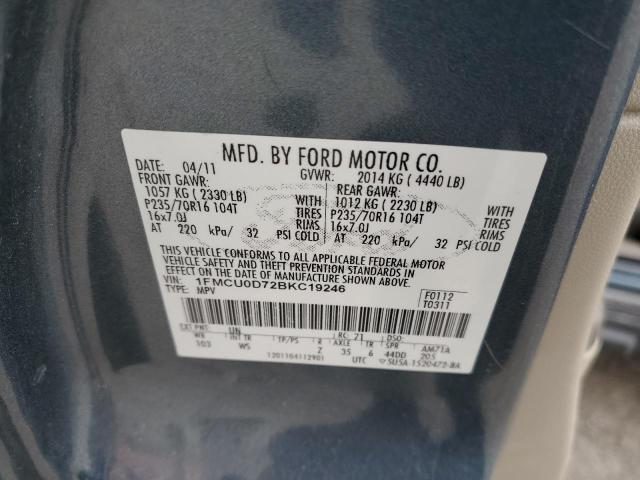 Photo 10 from auction – 2011 FORD ESCAPE XLT with VIN 1FMCU0D72BKC19246