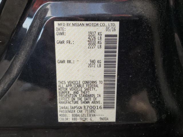 Photo 10 from auction – 2016 NISSAN ALTIMA 2.5 with VIN 1N4AL3AP5GN370016