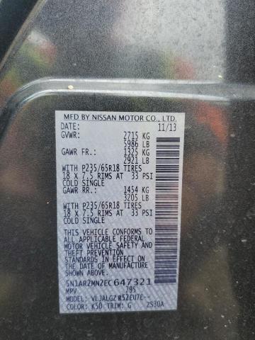 Photo 10 from auction – 2014 NISSAN PATHFINDER with VIN 5N1AR2MN2EC647321