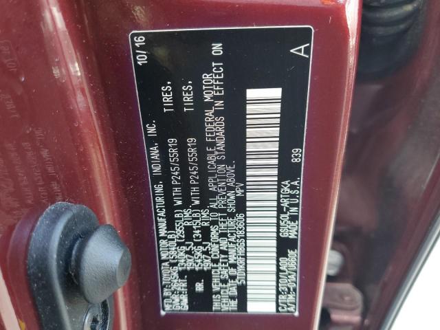 Photo 10 from auction – 2016 TOYOTA HIGHLANDER with VIN 5TDYKRFH8GS183606