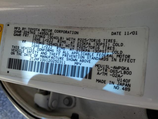 Photo 10 from auction – 2002 LEXUS RX 300 with VIN JTJHF10U120250311