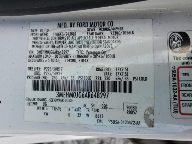 Photo 10 from auction – 2010 MERCURY MILAN PREM with VIN 3MEHM0JG6AR648297