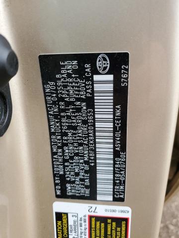 Photo 10 from auction – 2010 TOYOTA CAMRY BASE with VIN 4T4BF3EK8AR019653