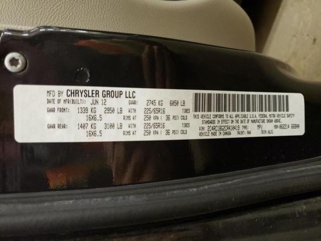 Photo 10 from auction – 2012 CHRYSLER TOWN & COU with VIN 2C4RC1BG2CR410419