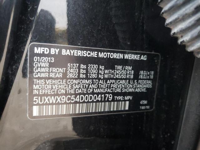 Photo 10 from auction – 2013 BMW X3 XDRIVE2 with VIN 5UXWX9C54D0D04179