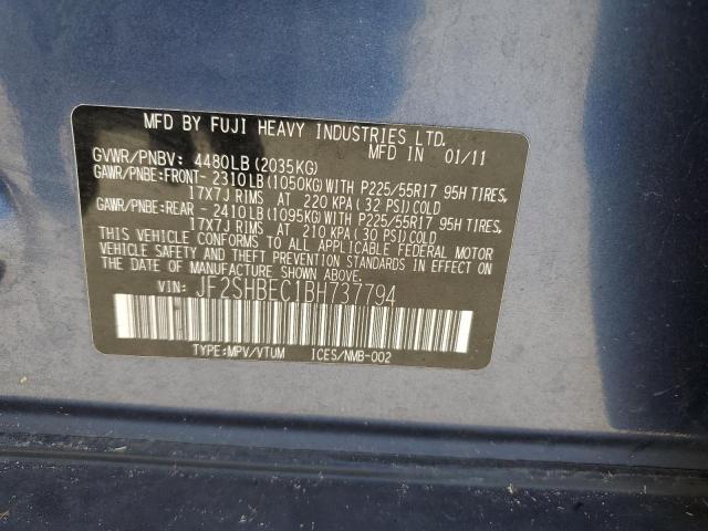 Photo 10 from auction – 2011 SUBARU FORESTER L with VIN JF2SHBEC1BH737794