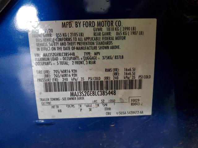 Photo 10 from auction – 2020 FORD ECOSPORT S with VIN MAJ3S2GE8LC385448