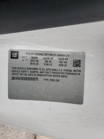 Photo 10 from auction – 2014 CHEVROLET CAMARO LS with VIN 2G1FA1E32E9293275