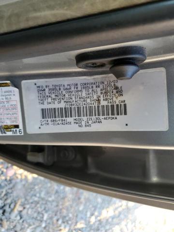 Photo 10 from auction – 2004 TOYOTA COROLLA CE with VIN JTDBR32E242044715