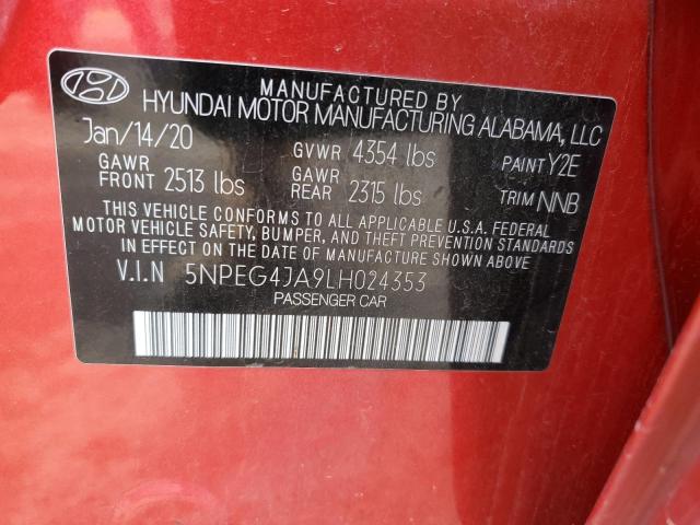 Photo 10 from auction – 2020 HYUNDAI SONATA SE with VIN 5NPEG4JA9LH024353