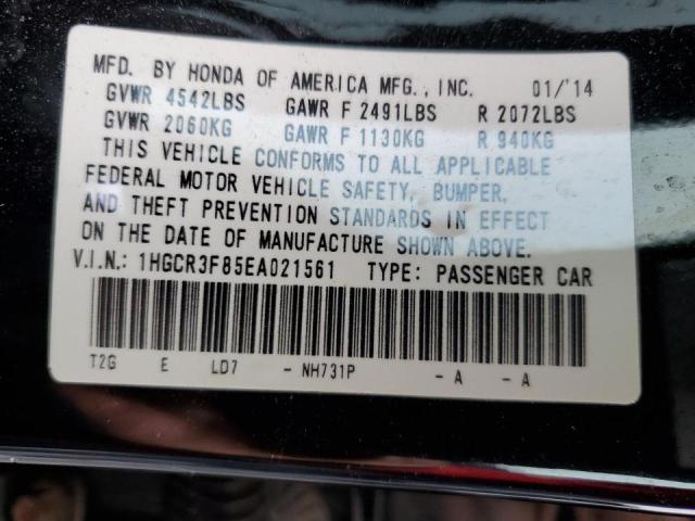 Photo 10 from auction – 2014 HONDA ACCORD EXL with VIN 1HGCR3F85EA021561