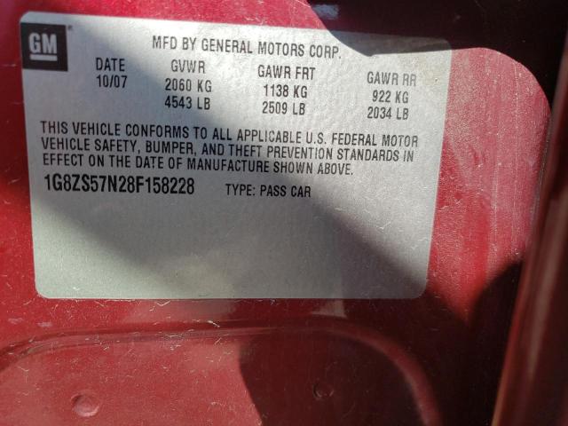 Photo 10 from auction – 2008 SATURN AURA XE with VIN 1G8ZS57N28F158228
