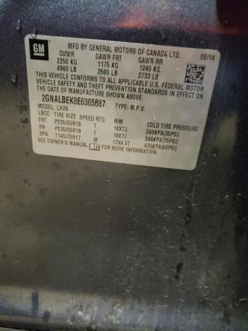 Photo 10 from auction – 2014 CHEVROLET EQUINOX LT with VIN 2GNALBEK8E6365887