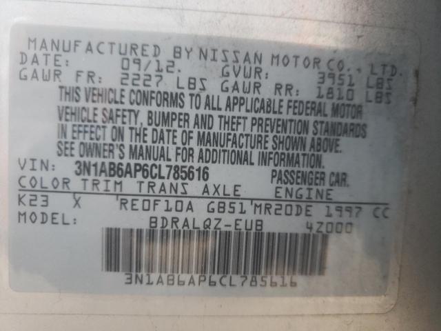 Photo 10 from auction – 2012 NISSAN SENTRA 2.0 with VIN 3N1AB6AP6CL785616