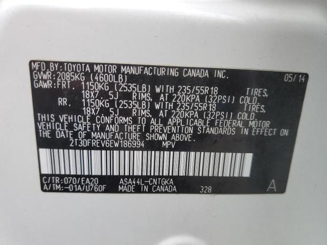 Photo 10 from auction – 2014 TOYOTA RAV4 LIMIT with VIN 2T3DFREV6EW186994