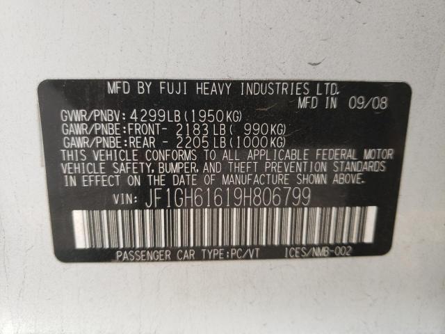 Photo 10 from auction – 2009 SUBARU IMPREZA 2. with VIN JF1GH61619H806799