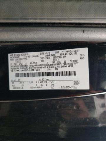 Photo 10 from auction – 2018 FORD ESCAPE SE with VIN 1FMCU9GD1JUC61593