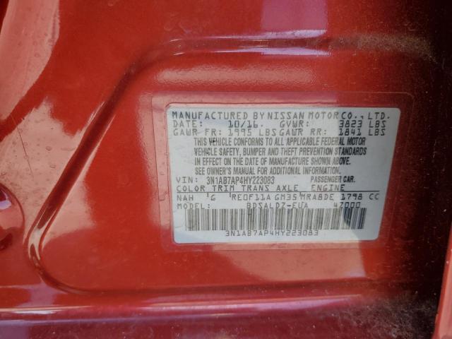 Photo 10 from auction – 2017 NISSAN SENTRA S with VIN 3N1AB7AP4HY223083