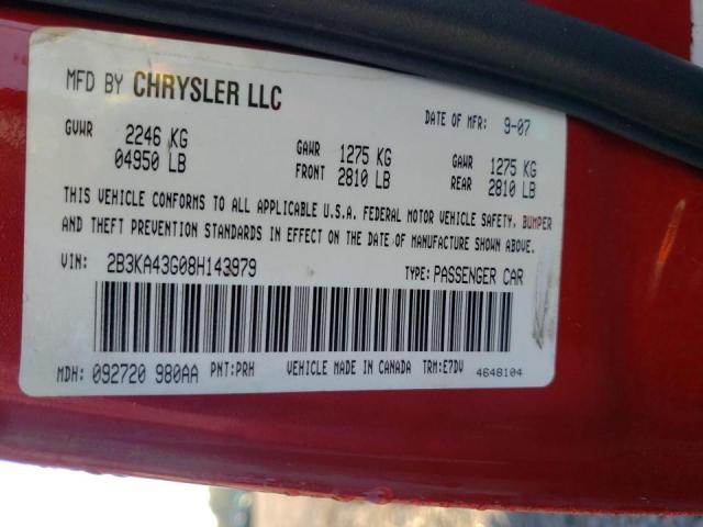 Photo 10 from auction – 2008 DODGE CHARGER with VIN 2B3KA43G08H143979