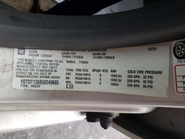 Photo 10 from auction – 2005 GMC CANYON with VIN 1GTDT136858249685