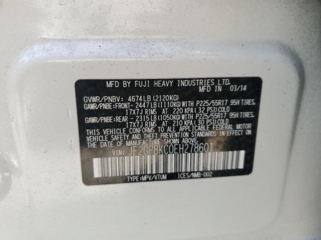 Photo 10 from auction – 2014 SUBARU XV CROSSTR with VIN JF2GPBKC0EH278601