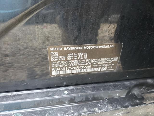 Photo 10 from auction – 2019 BMW 330I with VIN WBA5R1C52KFH05505