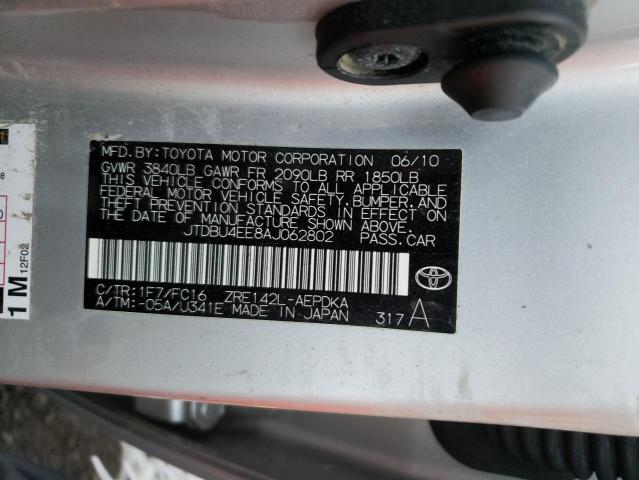 Photo 10 from auction – 2010 TOYOTA COROLLA with VIN JTDBU4EE8AJ062802
