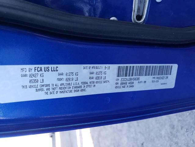 Photo 10 from auction – 2019 DODGE CHARGER SX with VIN 2C3CDXJG9KH506385