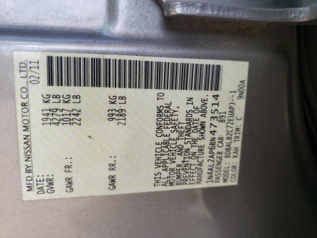 Photo 10 from auction – 2011 NISSAN ALTIMA BAS with VIN 1N4AL2AP6BN473514