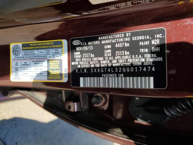 Photo 10 from auction – 2016 KIA OPTIMA LX with VIN 5XXGT4L32GG017474